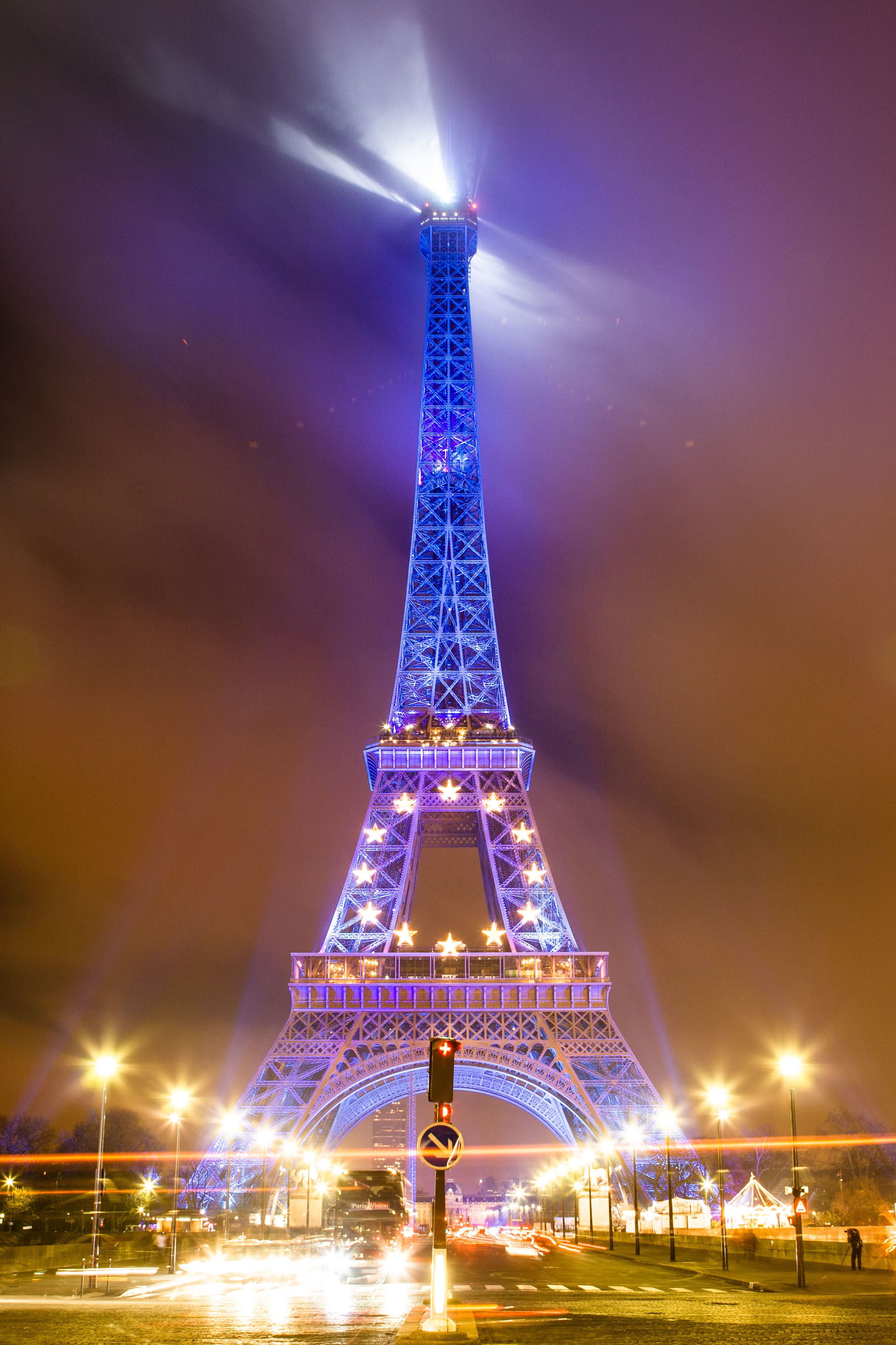 Eiffel tower with EU colors